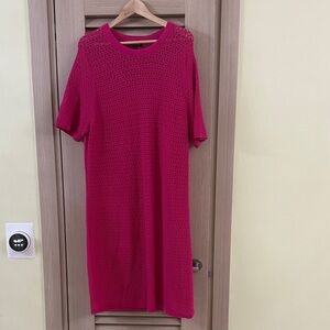 Banana Republic Elegant Pink Knit very bright Dress XL